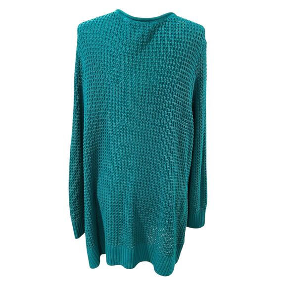 C J Banks Oversize Knit Teal Sweater V-Neck Long Sleeve Size 2X VGC - Picture 5 of 5